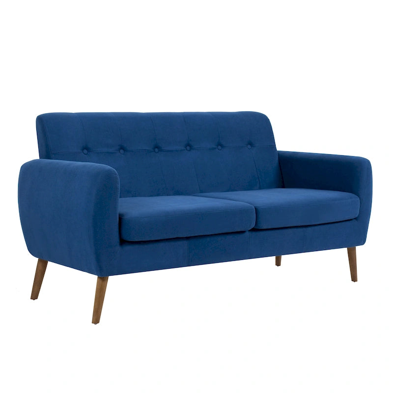 Canapé compact Rya, tissu, bois d'hévéa