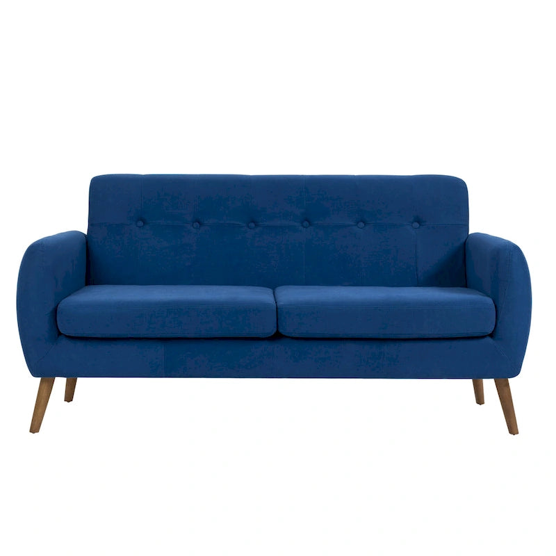 Canapé compact Rya, tissu, bois d'hévéa