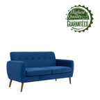Canapé compact Rya, tissu, bois d'hévéa
