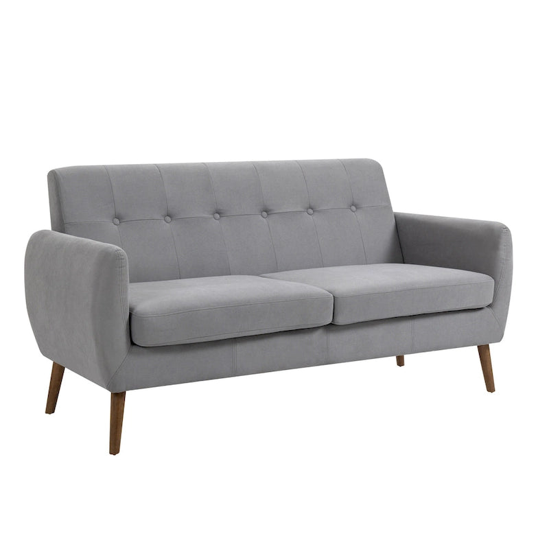 Canapé compact Rya, tissu, bois d'hévéa