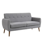 Canapé compact Rya, tissu, bois d'hévéa