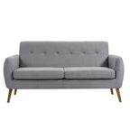 Canapé compact Rya, tissu, bois d'hévéa