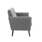 Canapé compact Rya, tissu, bois d'hévéa