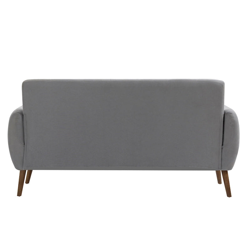 Canapé compact Rya, tissu, bois d'hévéa