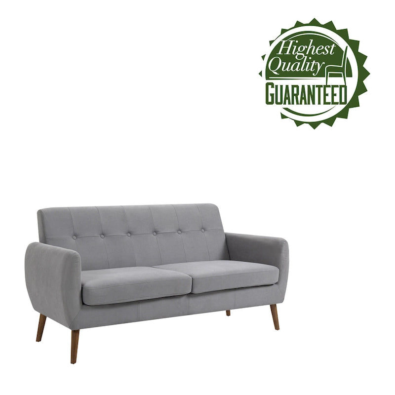 Canapé compact Rya, tissu, bois d'hévéa