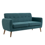 Canapé compact Rya, tissu, bois d'hévéa