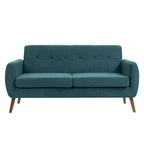 Canapé compact Rya, tissu, bois d'hévéa