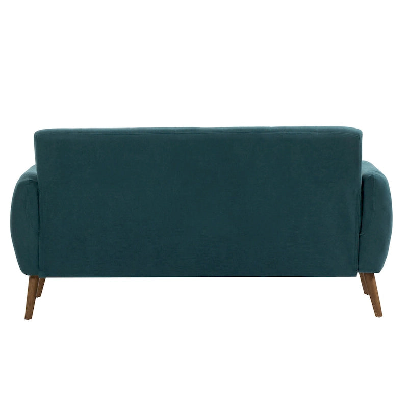 Canapé compact Rya, tissu, bois d'hévéa