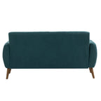 Canapé compact Rya, tissu, bois d'hévéa