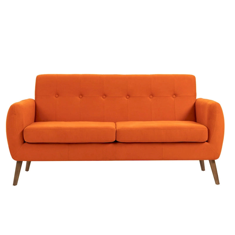 Canapé compact Rya, tissu, bois d'hévéa