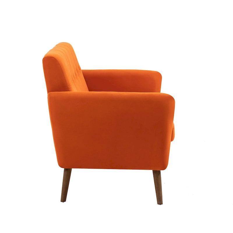 Canapé compact Rya, tissu, bois d'hévéa
