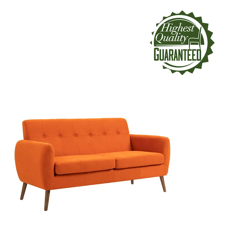 Canapé compact Rya, tissu, bois d'hévéa