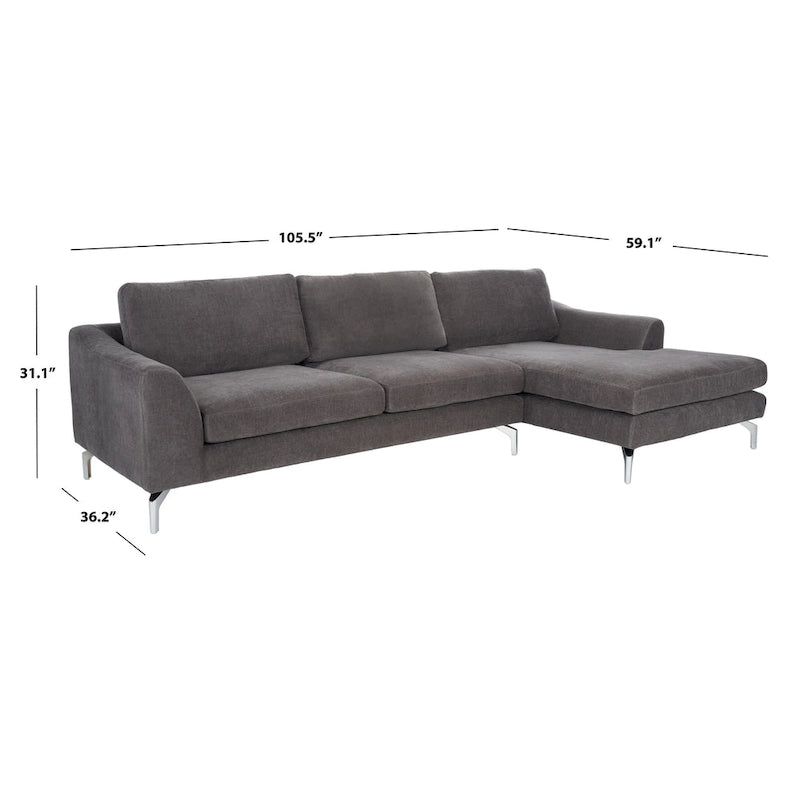 Canapé en velours gris anthracite Couture Nicholsen