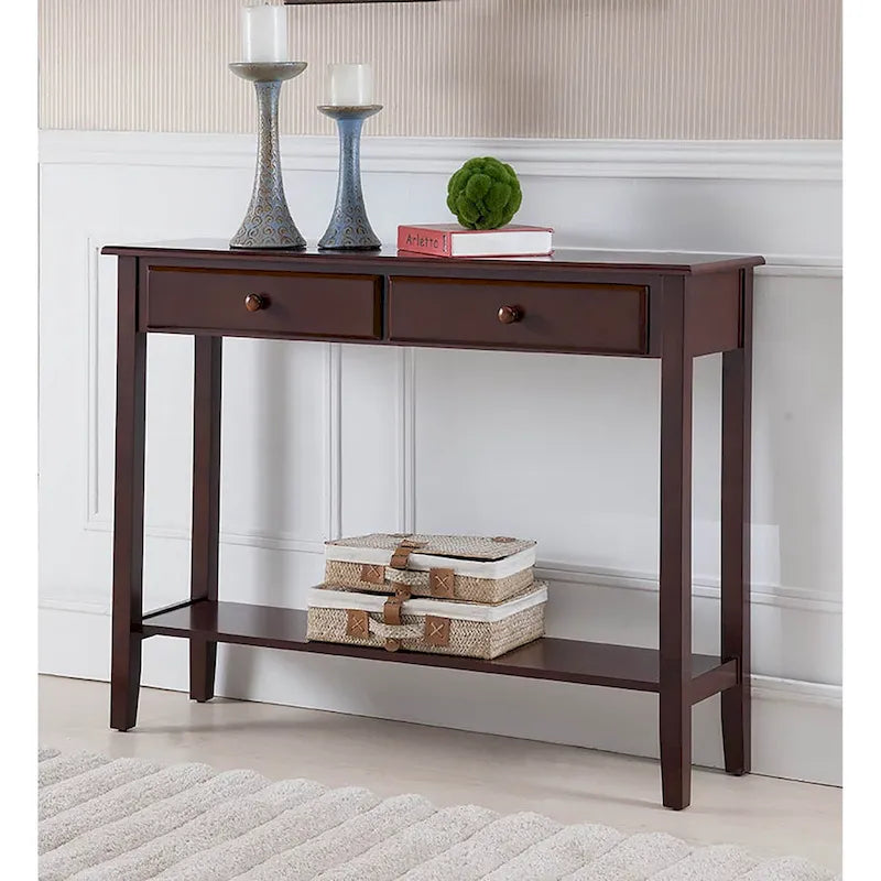 Console en noyer avec 2 tiroirs – Table de couloir ou de canapé (42" l. x 12" P x 32" H)