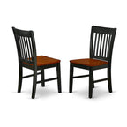 Ensemble de salle à manger ovale en bois dur avec rallonge papillon et chaises en bois – Noir et cerisier (5, 7 ou 9 pièces)