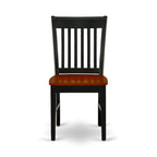 Ensemble de salle à manger ovale en bois dur avec rallonge papillon et chaises en bois – Noir et cerisier (5, 7 ou 9 pièces)