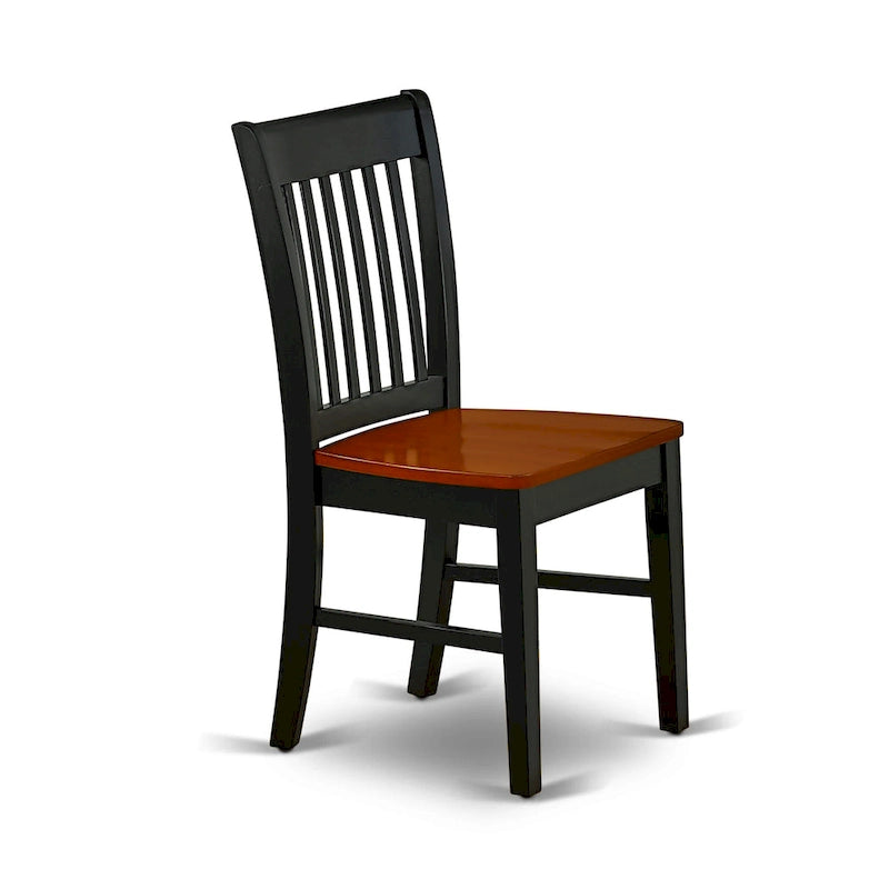 Ensemble de salle à manger ovale en bois dur avec rallonge papillon et chaises en bois – Noir et cerisier (5, 7 ou 9 pièces)