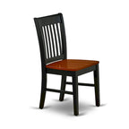 Ensemble de salle à manger ovale en bois dur avec rallonge papillon et chaises en bois – Noir et cerisier (5, 7 ou 9 pièces)