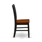 Ensemble de salle à manger ovale en bois dur avec rallonge papillon et chaises en bois – Noir et cerisier (5, 7 ou 9 pièces)