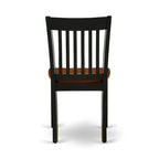 Ensemble de salle à manger ovale en bois dur avec rallonge papillon et chaises en bois – Noir et cerisier (5, 7 ou 9 pièces)