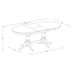 Ensemble de salle à manger ovale en bois dur avec rallonge papillon et chaises en bois – Noir et cerisier (5, 7 ou 9 pièces)