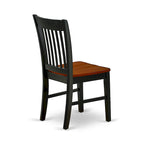 Ensemble de salle à manger ovale en bois dur avec rallonge papillon et chaises en bois – Noir et cerisier (5, 7 ou 9 pièces)