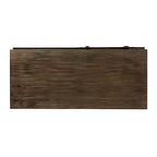 Commode à portes coulissantes avec 4 étagères réglables et tiroirs à queue d'aronde – Finition gris roche battue (112 cm L x 155 cm H)