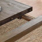 Table à manger extensible en pin recyclé – Peut accueillir jusqu'à 10 personnes, style rustique et campagnard (84-114")