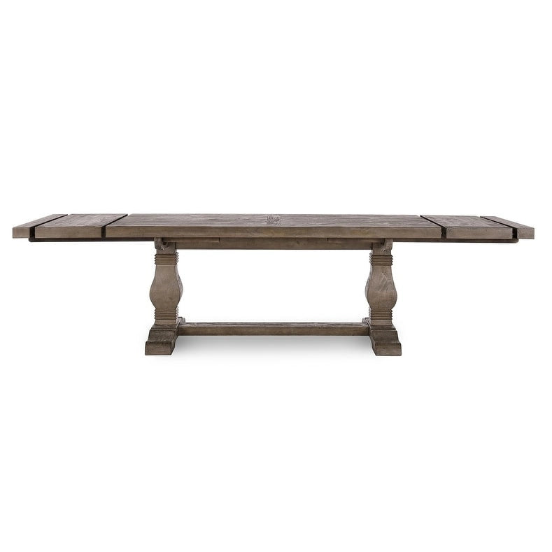 Table à manger extensible en pin recyclé – Peut accueillir jusqu'à 10 personnes, style rustique et campagnard (84-114")