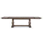 Table à manger extensible en pin recyclé – Peut accueillir jusqu'à 10 personnes, style rustique et campagnard (84-114")