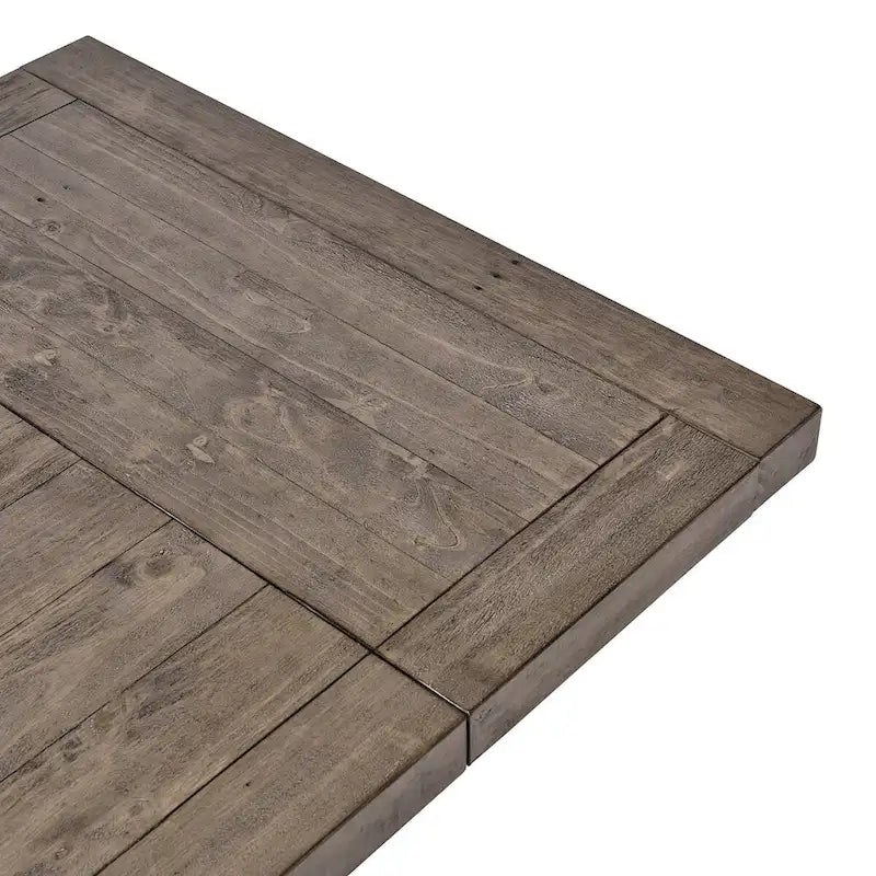 Table à manger extensible en pin recyclé – Peut accueillir jusqu'à 10 personnes, style rustique et campagnard (84-114")