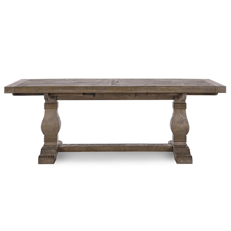 Table à manger extensible en pin recyclé – Peut accueillir jusqu'à 10 personnes, style rustique et campagnard (84-114")
