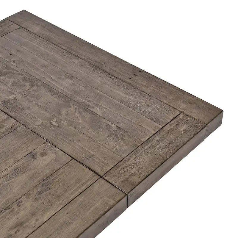 Table à manger extensible en pin recyclé – Peut accueillir jusqu'à 10 personnes, style rustique et campagnard (84-114")