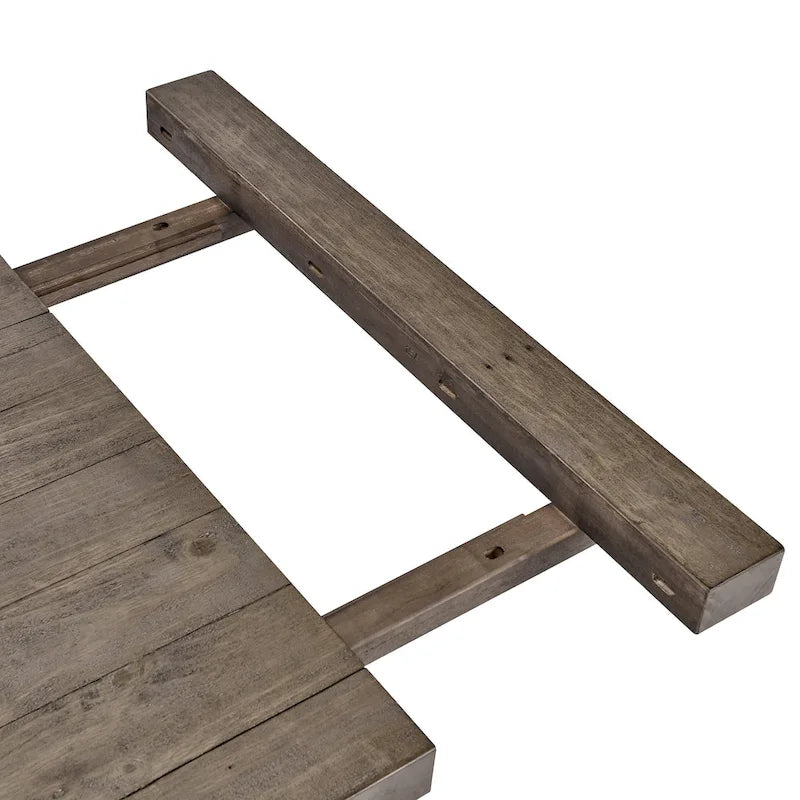 Table à manger extensible en pin recyclé – Peut accueillir jusqu'à 10 personnes, style rustique et campagnard (84-114")