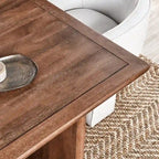 Table de salle à manger Selena 84 en bois de manguier couleur Terre d'ombre - 84Lx40Px30H