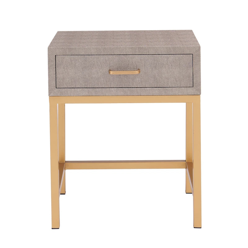 Table d'appoint à 1 tiroir Durham Faux Shagreen