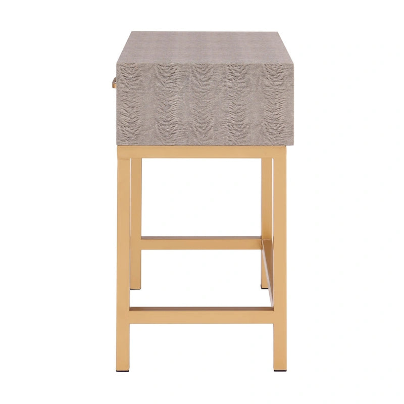 Table d'appoint à 1 tiroir Durham Faux Shagreen
