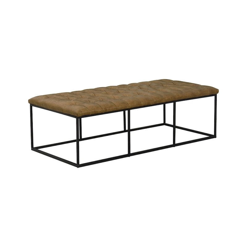 Repose-pieds capitonné marron clair Draper