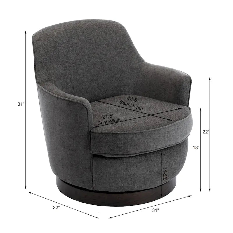 Fauteuil d'appoint pivotant en bois Rosedale