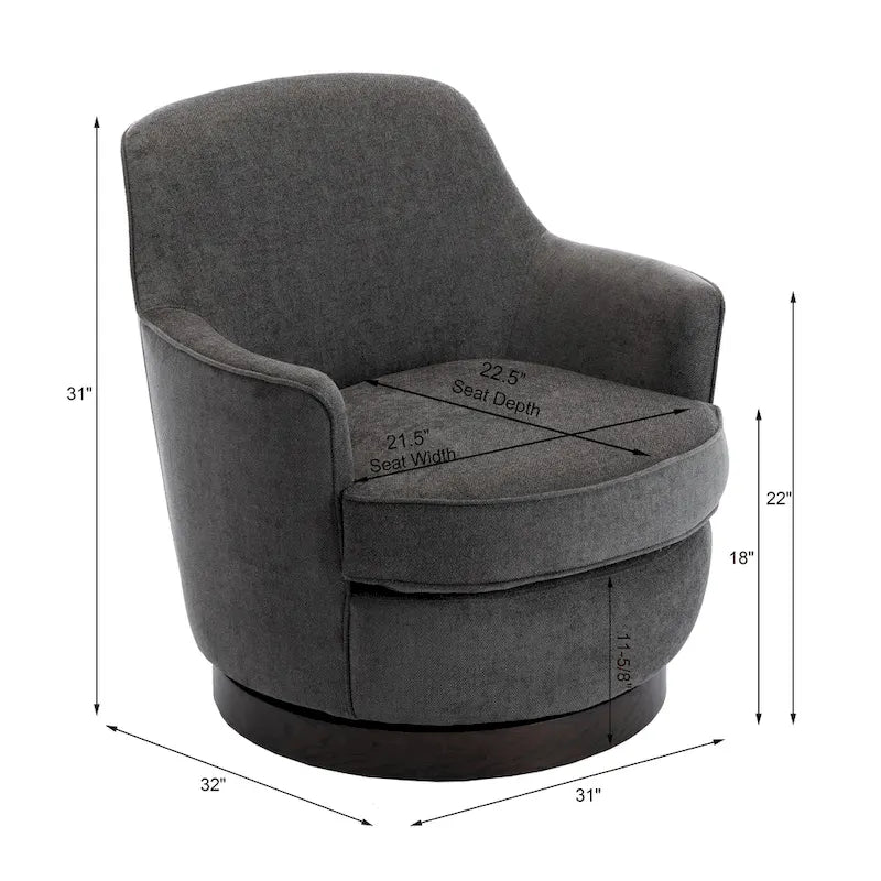 Fauteuil d'appoint pivotant en bois Rosedale