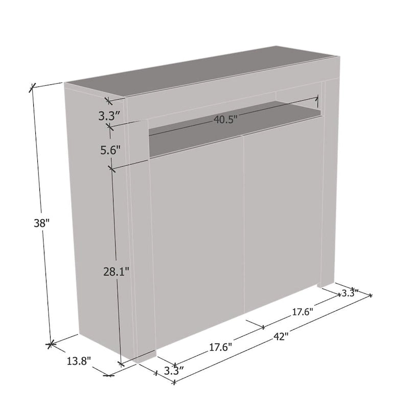 Buffet Milano 107cm 2D laqué mat brillant