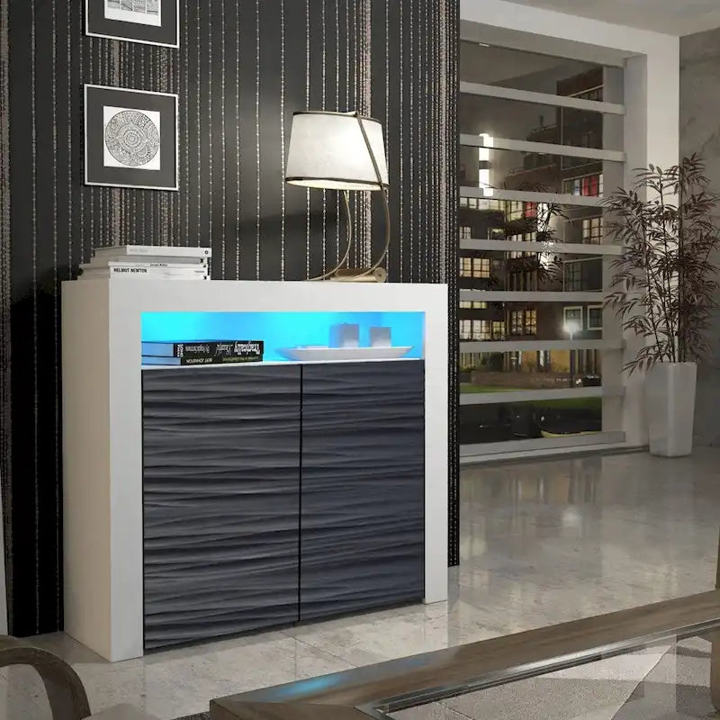 Buffet Milano 107cm 2D laqué mat brillant