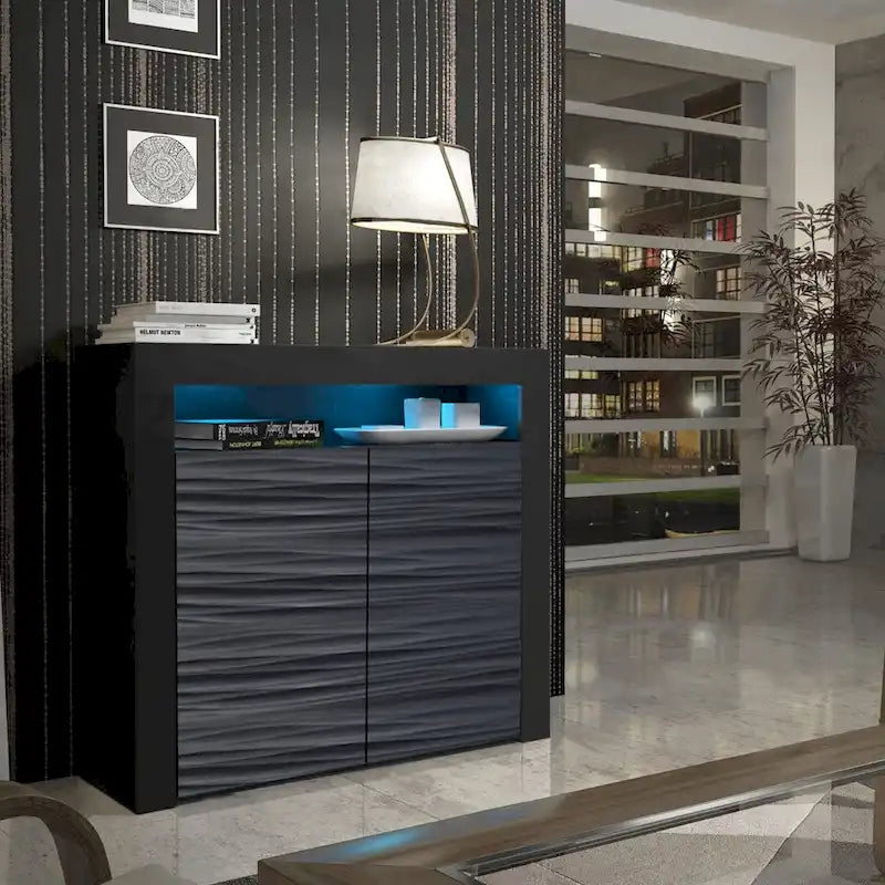 Buffet Milano 107cm 2D laqué mat brillant