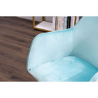 Fauteuil de bureau en velours avec pieds en métal doré – Hauteur réglable, pivotant à 360°, capacité de 113 kg