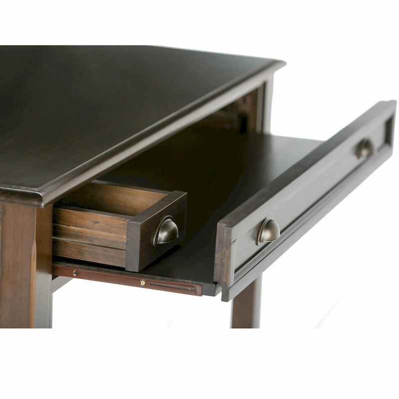 Solid Wood Writing Desk with Keyboard Tray & Hidden Drawer – Dark Mahogany Brown (42"W)