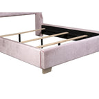 Lit capitonné en velours rose – Pièce maîtresse de chambre à coucher luxueuse (Queen/King)
