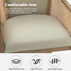 Chaise de bureau pivotante à 360 degrés en rotin réglable en hauteur Danilo Farmhouse avec bois d'hévéa
