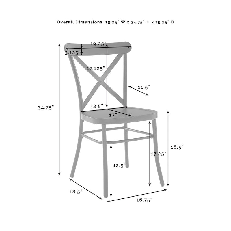Ensemble de salle à manger extensible 9 pièces de style ferme moderne avec chaises en acier à dossier en X