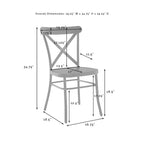 Ensemble de salle à manger extensible 9 pièces de style ferme moderne avec chaises en acier à dossier en X