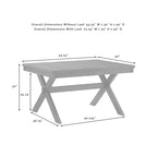 Ensemble de salle à manger extensible 9 pièces de style ferme moderne avec chaises en acier à dossier en X